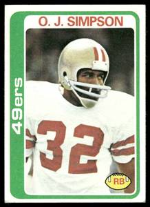 lot 163C image: O.J. Simpson 1978 Topps #400 Football Card