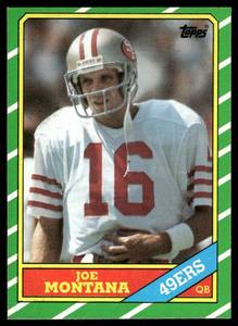 lot 166C image: Joe Montana 1986 Topps #156 Football Card