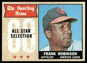 lot 124C image: Frank Robinson 1968 Topps #373 Baseball Card