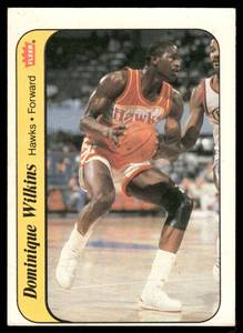 lot 36B image: Dominique Wilkins 1986 Fleer Stickers #11 Basketball Card