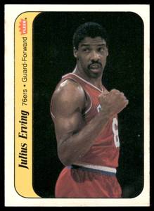 lot 38C image: Julius Erving 1986 Fleer Stickers #5 Basketball Card