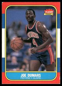 lot 87C image: Joe Dumars RC 1986 Fleer #27 Basketball Card