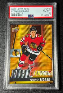 lot 23A image: Connor Bedard RC 2023 Upper Deck NHL Firsts #NF18 PSA Graded 8 NM-MT Hockey Card