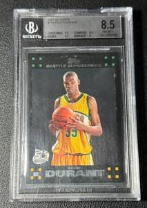 lot 21A image: Kevin Durant RC Beckett Graded 8.5 NM-MT 2007-08 Topps #112 Rookie Basketball Card