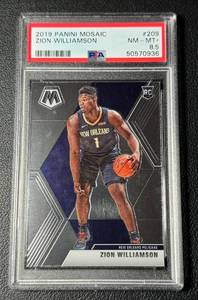 lot 27A image: Zion Williamson RC PSA Graded 8.5 NM-MT 2019 Mosaid #209 Rookie Basketball Card