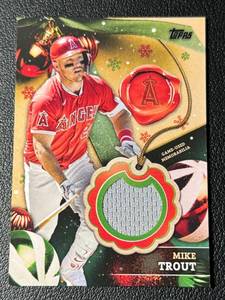 lot 72A image: Mike Trout Relic 2024 Topps Holiday #RC-MT Baseball Card