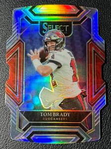 lot 76A image: Tom Brady Die Cut Silver Holo 2021 Seelct Prizm Club Leverl #201 Football Card