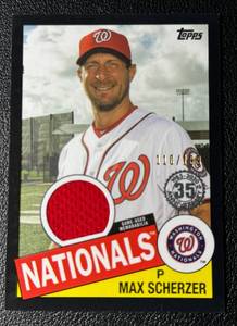 lot 77A image: Max Scherzer Relic 110199 2009 Topps #85R-MS Baseball Card