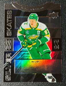 lot 83A image: Kirill Kaprizov Silver Foil Die Cut 2023-24 Upper Deck Silver Skates #SS-15 Hockey Card
