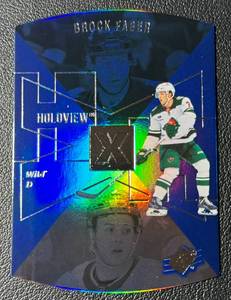 lot 114A image: Brock Faber RC Die Cut 2023-24 Upper Deck Extended Series SPx-21 Rookie Hockey Card