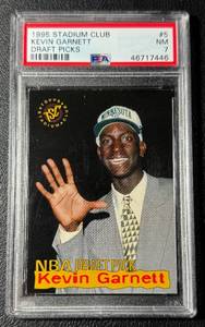 lot 162A image: Kevin Garnett RC PSA 7 NM 1995 Stadium Club Draft Picks #5 Basketball Card