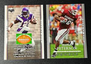 lot 165A image: Adrian Peterson 2 Card RC Football Card Lot