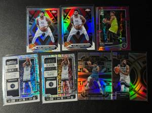 lot 169A image: Karl-Anthony Towns 7 Card Silver  Refractor Basketball Card Lot