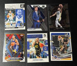 lot 184A image: Steph Curry 6 Card Basketball Lot