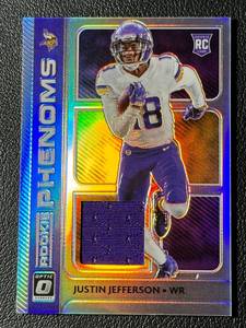 lot 5B image: Justin Jefferson RC Relic 2020 Donruss Optic #RP-13 Rookie Phenoms Football Card