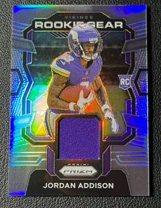 lot 53B image: Jordan Addison Relic RC 2023 Prizm Rookie Gard #RC-JA Football Card