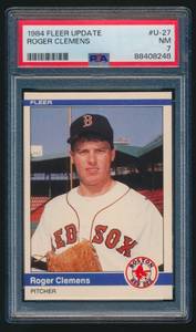 lot 7 image: Roger Clemens RC 1984 Fleer Update #U-27 PSA 7 NM Vintage Rookie Baseball Card