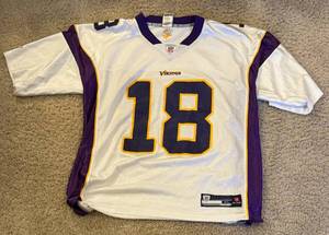 lot 42E image: Sydney Rice Minnesota Vikings Football Jersey Size XL Reebok NFL Authentic