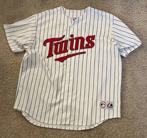 lot 34E image: Johan Santana Minnesota Twins  Baseball Jersey #57 Size 2XL MLB Majestic Authentic