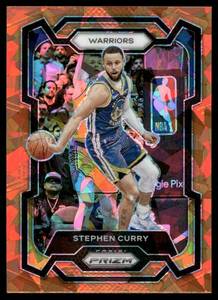 lot 51E image: Stephen Curry 2023 Panini Prizm Prizm Orange #119 Basketball Card