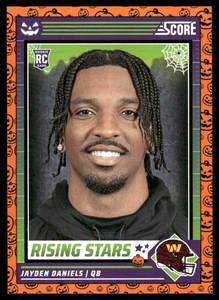 lot 61E image: Jayden Daniels RC Rookie Card 2024 Score-A-Treat Rising Stars Orange Pumpkin #26 Football Card