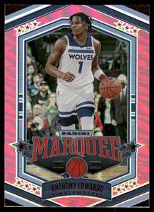 lot 64E image: Anthony Edwards 2021 Panini Chronicles Pink Marquee #355 Basketball Card