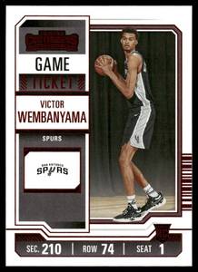 lot 52E image: Victor Wembanyama RC 2023 Panini Contenders Ticket #11 Basketball Card