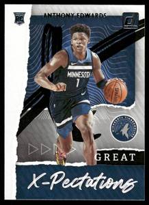 lot 54E image: Anthony Edwards RC Rookie Card 2020 Donruss Great X-Pectations #1 Basketball Card