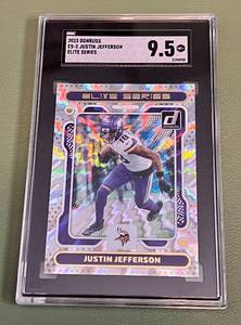 lot 25E image: Justin Jefferson SGC 9.5 2023 Donruss Elite Series #ES-2 Football Card