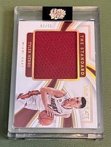 lot 49E image: Tyler Herro 99 Jumbo Patch 2022-23 Immaculate Collection The Standard #ICS-THM, numbered 1599 Basketball Card
