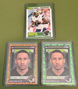 lot 66E image: Michael Penix Jr. 3 RC Lot 2024 Score Rookie Football Cards