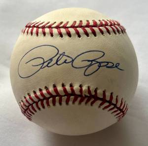 lot 10C image: Pete Rose Signed ONLB Rawlings Baseball