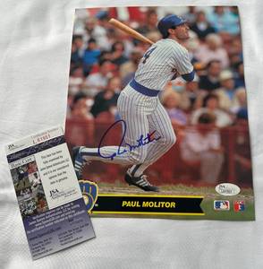 lot 13C image: Paul Molitor Signed with JCA COA 8x10 MLB Photo - Minnesota Twins Baseball