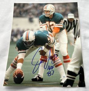 lot 65C image: Jim Langer Signed 8x10 Photo Inscribed 87 HOF - Miami Dolphins Football