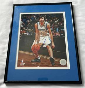 lot 36C image: Ricky Rubio Signed 8x10 Photo Framed and Matted - Minnesota Timberwolves Basketball