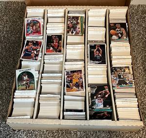 lot 60D image: HUGE Lot 1990s NBA Basketball Cards - Thousands, Full 5-Row Box Sorted by Team