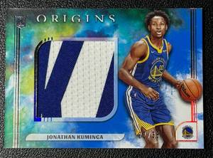 lot 10D image: Jonathan Kuminga 35 Jumbo Relic RC 2021-2022 Origins #JJ-KMG, Numbered 2235, Rookie Basketball Card