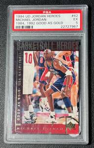 lot 20F image: Michael Jordan PSA 5 EX 1994 UD Jordan Heroes #42 Basketball Card