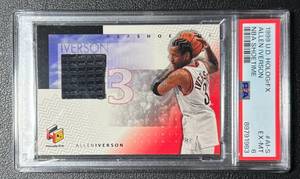 lot 22D image: Allen Iverson Shoe Relic PSA 6 EX-MT 1999 UD HoloGrFx #AI-S NBA Shoetime Basketball Card