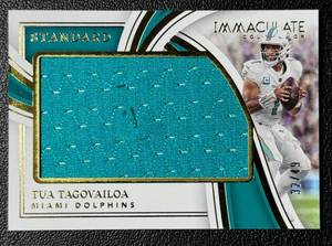 lot 26D image: Tua Tagovailoa 49 Jumbo Relic 2023 Immaculate Collection #SJ-TT, numbered 3249, Football Card