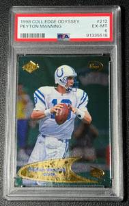 lot 34D image: Peyton Manning RC PSA 6 1998 Collectors Edge Oddysey #212 Rookie Football Card