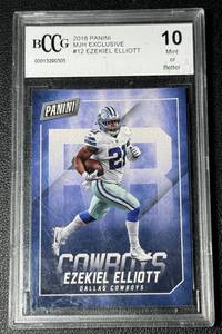 lot 71D image: Exekiel Elliot BCCG 10 Gem Mint 2018 MJH Exclusive #12 Football Card