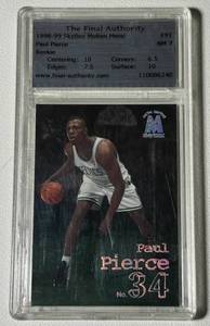 lot 83D image: Paul Pierce Graded 7 1998-99 Skybox Molten Metal #91 Basketball Card