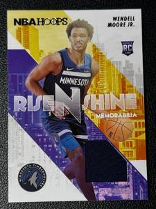 lot 101C image: Wendell Moore Jr. RC Relic 2022-23 NBA Hoops Rise N Shine #RS-WM Rookie Basketball Card