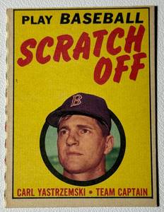 lot 103C image: Carl Yastrzemski Play Baseball Scratch Off 1970 Topps Vintage Baseball Card