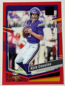lot 146A image: Kirk Cousins 49 Red Acetate 2023 Clearly Donruss #33 Football Card
