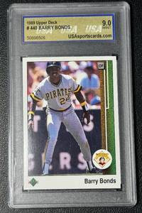 lot 153C image: Barry Bonds 1989 Upper Deck #440 Graded 9 Mint Baseball Card