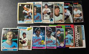 lot 168D image: Minnesota Twins 14 Card Vintage Lot 1971-1979 Baseball Cards