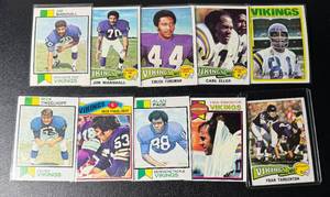 lot 174C image: Minnesots Vikings 10-Card Vintage Star Lot 1972-1977 - Tarkenton, Marshall, Eller, Foreman, Page, Tingelhoff - Football Cards