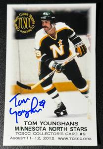 lot 180C image: Tom Younghans Signed  Auto Minnesota North Stars Photo Card Hockey
